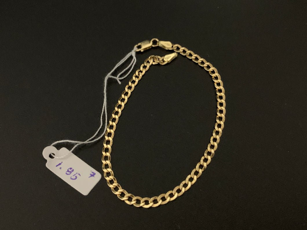 New Real 18K Saudi Gold Chain Bracelet Size 7 - Rafant