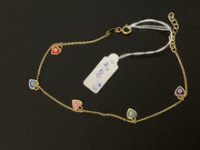 Load image into Gallery viewer, New Real 18K Saudi Gold Bracelet with Heart Charms Size 7.5 - Rafant
