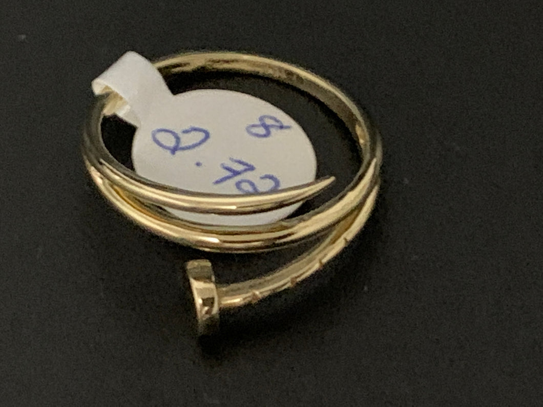 New Real 18K Saudi Gold Nail Ring Size 8 - Rafant