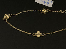 Load image into Gallery viewer, New Real 18K Saudi Gold Clover Charms Bracelet Delicate Dainty Size 7.5&quot; - Rafant
