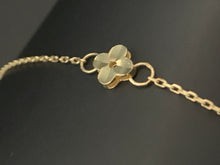 Load image into Gallery viewer, New Real 18K Saudi Gold Clover Charms Bracelet Delicate Dainty Size 7.5&quot; - Rafant
