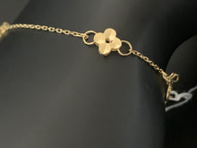 Load image into Gallery viewer, New Real 18K Saudi Gold Clover Charms Bracelet Delicate Dainty Size 7.5&quot; - Rafant
