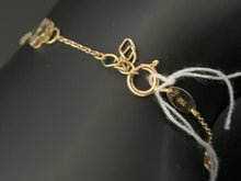 Load image into Gallery viewer, New Real 18K Saudi Gold Clover Charms Bracelet Delicate Dainty Size 7.5&quot; - Rafant
