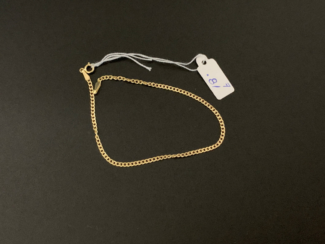 New Real 18K Saudi Gold Chain Link Size 7 Lightweight Dainty 0.81 grams - Rafant