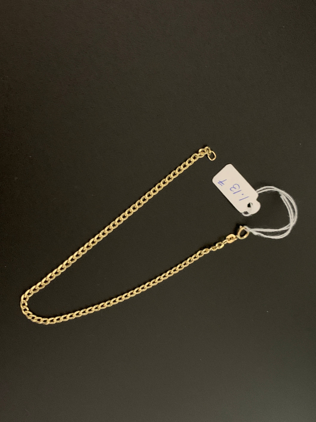 New Real 18k Saudi Gold Curb Link Chain Bracelet Size 7