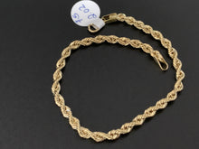 Load image into Gallery viewer, New Real 18K Saudi Gold Rope Chain Bracelet Size 7.5 - Rafant
