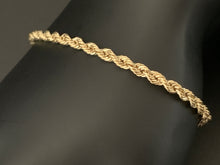Load image into Gallery viewer, New Real 18K Saudi Gold Rope Chain Bracelet Size 7.5 - Rafant
