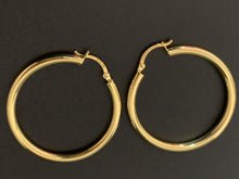 Load image into Gallery viewer, New Real 18K Japan Gold Loops Hollow Hoops Earrings Item184 - Rafant
