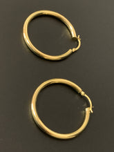 Load image into Gallery viewer, New Real 18K Japan Gold Loops Hollow Hoops Earrings Item184 - Rafant
