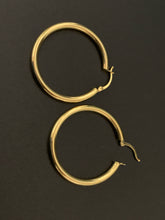 Load image into Gallery viewer, New Real 18K Japan Gold Loops Hollow Hoops Earrings Item184 - Rafant
