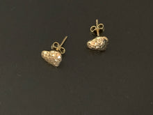Load image into Gallery viewer, New Authentic 18K Saudi Gold Puffed Heart Stud Earrings Small - Rafant
