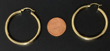 Load image into Gallery viewer, New Real 18K Japan Gold Loops Hollow Hoops Earrings Item184 - Rafant
