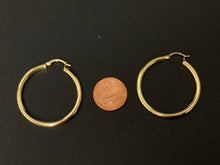 Load image into Gallery viewer, New Real 18K Japan Gold Loops Hollow Hoops Earrings Item184 - Rafant
