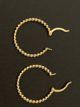 Load image into Gallery viewer, New Real 18K Japan Gold Beaded Bubble Hoops Loops Earrings - Rafant
