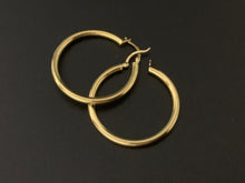 Load image into Gallery viewer, New Real 18K Japan Gold Hoops Loops Hollow Earrings Item190 - Rafant
