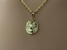 Load image into Gallery viewer, 18K Saudi Gold Necklace 18&quot; Chain w/Woman Lady Pendant Small 1.71 grams - Rafant
