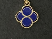 Load image into Gallery viewer, New Real 18K Saudi Gold Necklace 18&quot; Chain  Clover Leaf Lapis Lazuli - Rafant
