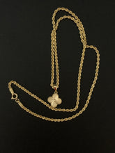 Load image into Gallery viewer, 18K Gold Necklace 18&quot; Chain W/ Clover Leaf Pendant - Rafant
