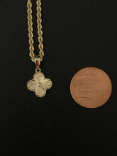 Load image into Gallery viewer, 18K Gold Necklace 18&quot; Chain W/ Clover Leaf Pendant - Rafant
