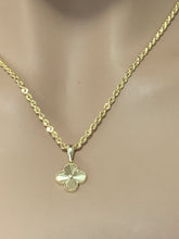 Load image into Gallery viewer, New Real 18K Saudi Gold Necklace 18&quot; Rope Chain w/ Four Clover Leaf Pendant - Rafant
