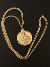 Load image into Gallery viewer, New Real 18K Saudi Gold Necklace Curb 18&quot; Chain Jesus Christ Round Pendant - Rafant
