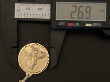 Load image into Gallery viewer, New Real 18K Saudi Gold Necklace Curb 18&quot; Chain Jesus Christ Round Pendant - Rafant
