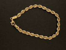 Load image into Gallery viewer, New Real 18K Saudi Gold Rope Chain Bracelet Size 7&quot; - Rafant
