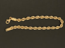 Load image into Gallery viewer, New Real 18K Saudi Gold Rope Chain Bracelet Size 7&quot; - Rafant
