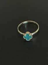 Load image into Gallery viewer, New Real 18K Japan Gold Clover Leaf Flower Green Malachite Ring 6 - Rafant
