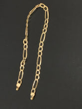Load image into Gallery viewer, New Real 18k Saudi Gold Figaro Chain Link No Clasp 7.5&quot; - Rafant
