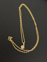 Load image into Gallery viewer, 18K Gold Necklace Chain 18&quot; w/Pink Mother of Pearl Flower Pendant 1.88 grams - Rafant
