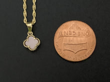 Load image into Gallery viewer, 18K Gold Necklace Chain 18&quot; w/Pink Mother of Pearl Flower Pendant 1.88 grams - Rafant
