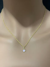 Load image into Gallery viewer, 18K Gold Necklace Chain 18&quot; w/Pink Mother of Pearl Flower Pendant 1.88 grams - Rafant
