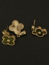 Load image into Gallery viewer, New Fin Real 18K Japan Gold Four Clover Flower Set Stud Earrings and Pendant - Rafant
