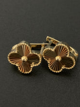 Load image into Gallery viewer, 18K Gold Four Clover Leaf Flower Clip Earrings - Rafant
