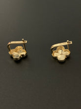 Load image into Gallery viewer, 18K Gold Four Clover Leaf Flower Clip Earrings - Rafant
