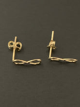 Load image into Gallery viewer, New with defects Real Saudi Gold Infinity Stud Earrings - Rafant
