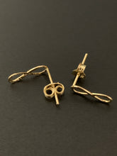 Load image into Gallery viewer, New with defects Real Saudi Gold Infinity Stud Earrings - Rafant
