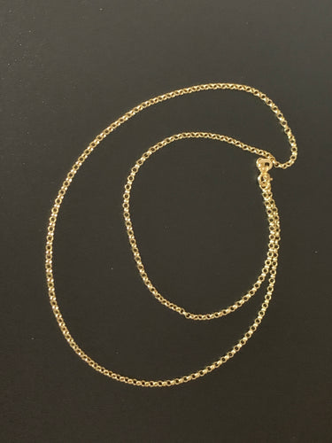 New Real 18K Saudi Gold Rolo Cable Link Chain 17.50
