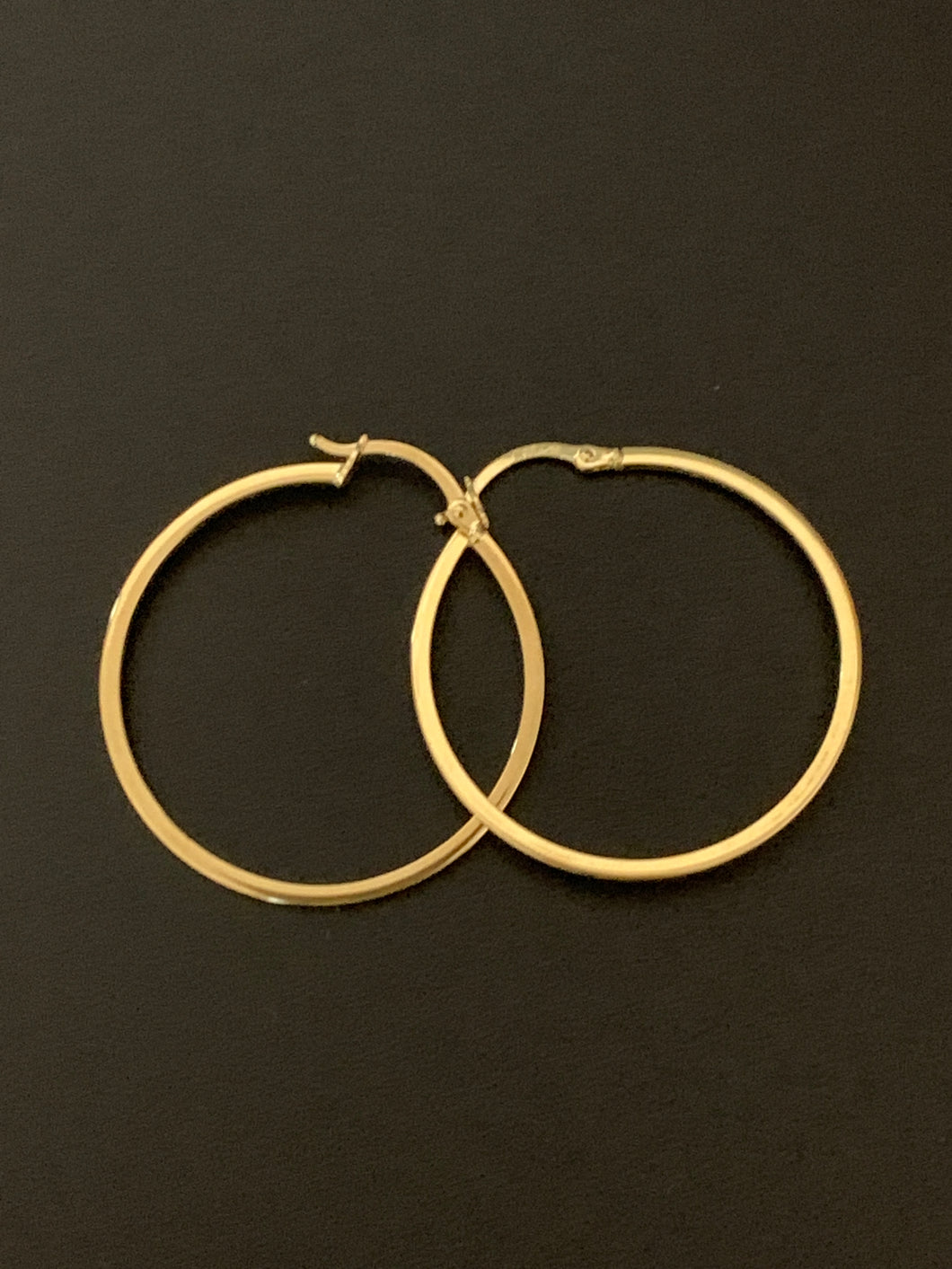 New Real 18K Japan Gold Hoops Loops Earrings Item#251 - Rafant