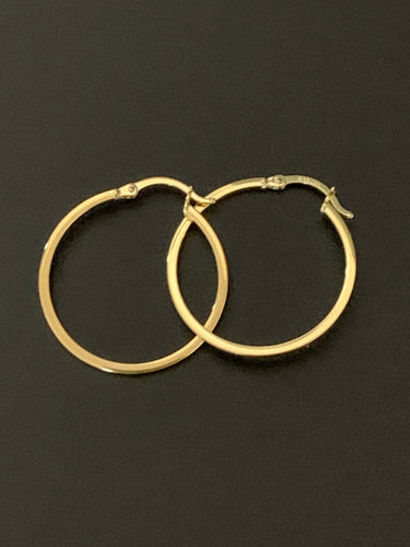 New Real 18K Japan Gold Hoops Loops Earrings Item250 - Rafant