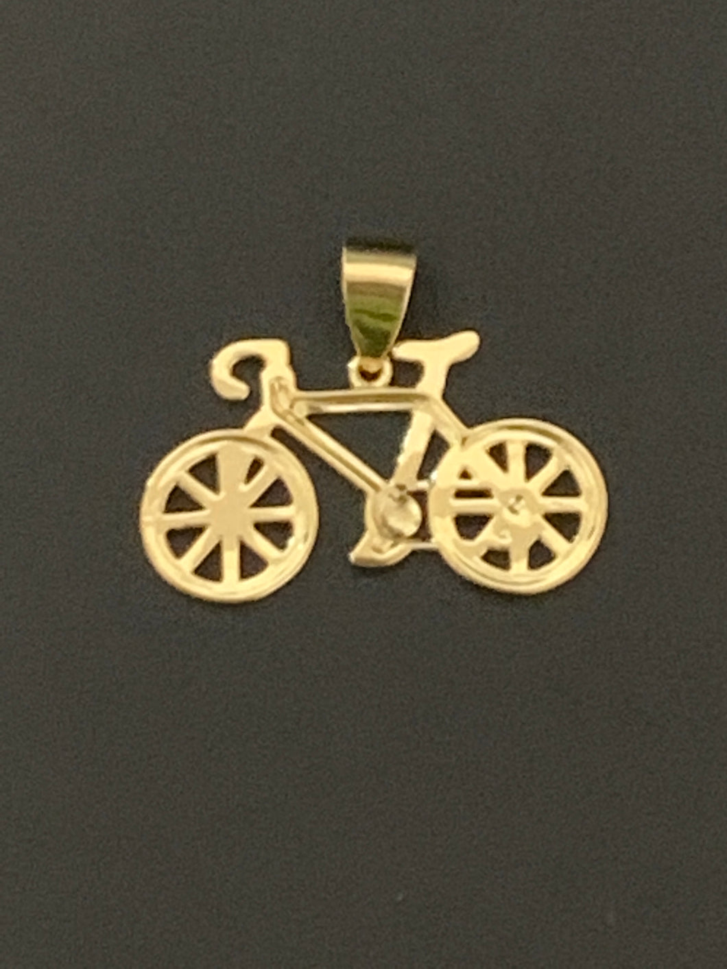 New Real 18K Japan Gold Bicycle Pendant - Rafant