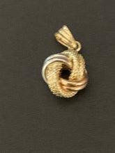 Load image into Gallery viewer, New Real 18K Saudi Gold Knot Tricolor White Gold Rose Gold Pendant - Rafant
