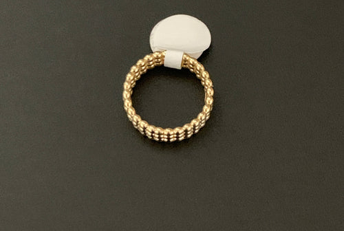 New Real 18K Saudi Gold Beaded Bubble Ring Size 5 - Rafant