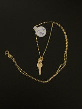 Load image into Gallery viewer, New Real 18K Saudi Gold Necklace 18&quot; Mirror Chain with Heart Key Pendant Item#264 - Rafant
