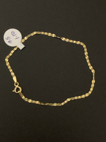 New Real 18K Gold Chain Link Bracelet Size7.5 Item#262 - Rafant