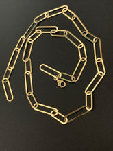 Load image into Gallery viewer, New Real 18K Japan Gold Paperclips Chain Link Necklace 18&quot; - Rafant
