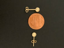 Load image into Gallery viewer, New Real 18K Saudi Gold Frosted Ball Stud Earrings Small - Rafant
