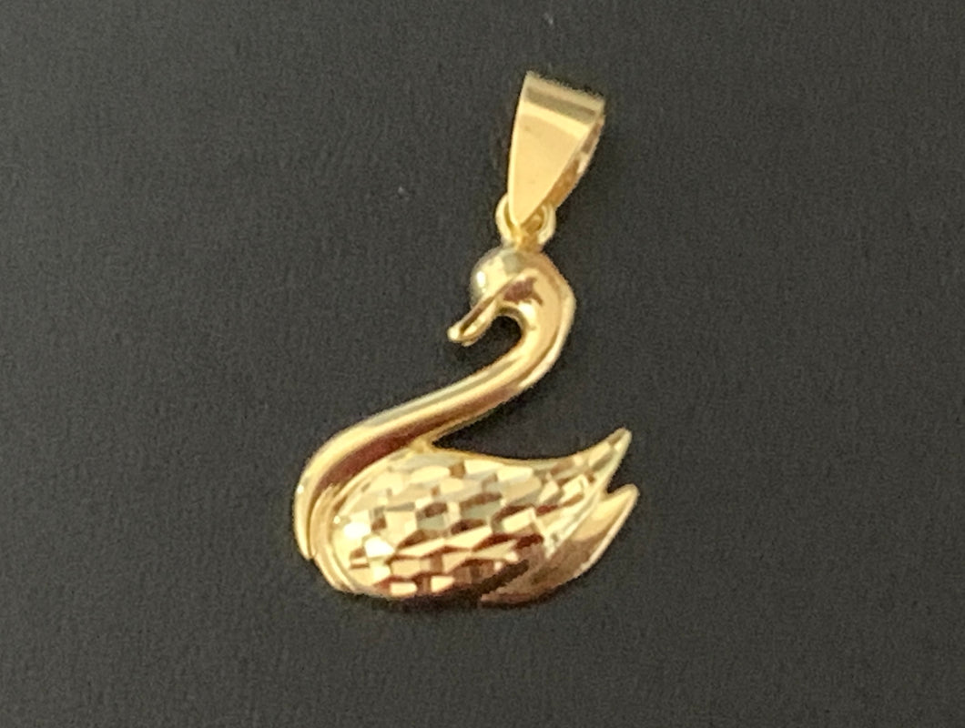 New Real 18K Japan Gold Swan Pendant - Rafant