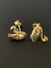 Load image into Gallery viewer, New Real 18K Japan Gold  Swan Stud Earrings - Rafant
